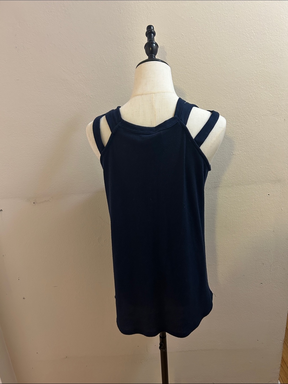 7th Ray Navy Double-Strap Ribbed Tank* - Picture 7 of 9